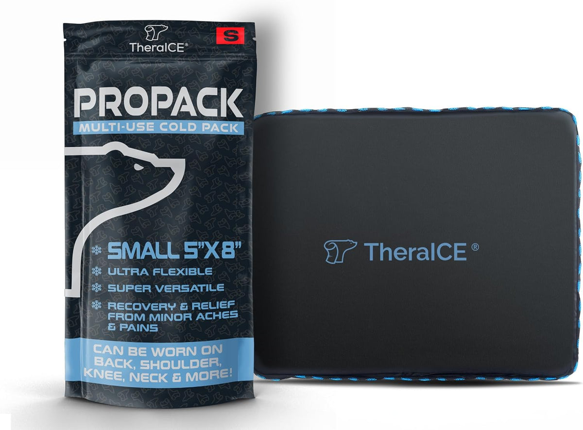 TheraICE PROpack Ice Pack for Injuries, Reusable Soft Multipurpose Cold Gel Ice Pack for Muscular Back Pain, Shoulder, Hip, Knee - Flexible Cold Compress Wrap for Minor Aches & Pains - 9 x 12