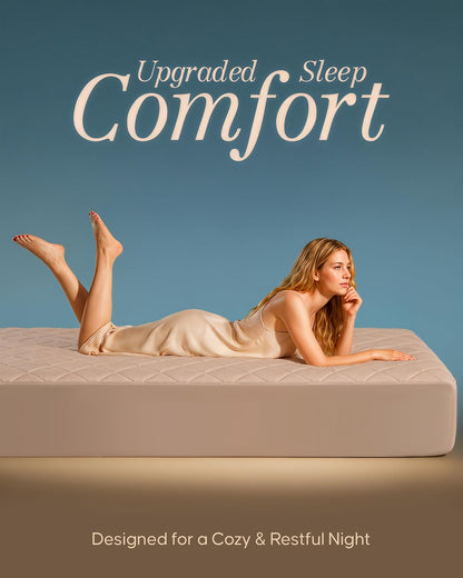 Quilted Fitted Mattress Pad, Queen Mattress Protector Topper with Deep Pocket Stretches up to 16 Inches, Machine Washable Mattress Cover by Utopia Bedding (White)