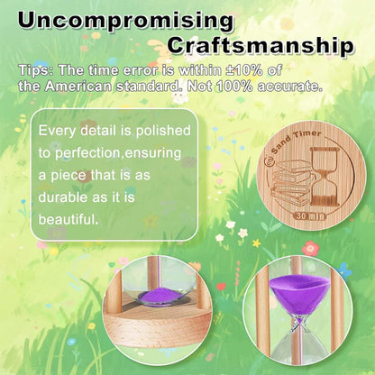 2 Minute Wooden Sand Timer,2 Min Hourglass, Small Sand Watch, Reloj De Arena, Hour Glass Sandglass for Home, Office, Decorative, Game, Classroom