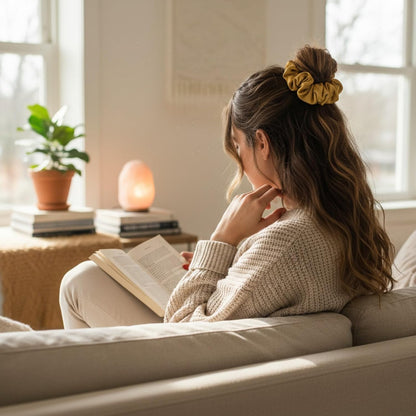 Silmer 22 Momme Silk Pillow Scrunchie Air, Oversized Lightweight Mulberry Silk Hair Tie with High Elasticity, Soft Padded No Crease Ponytail & Sleep Holder (Dusty Rose, 1Pc)