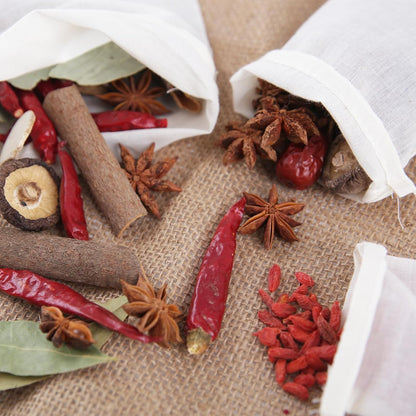 50pcs Spice Bags,4x6 In Muslin Bags with Drawstring