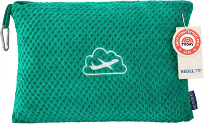 BEDELITE Travel Blanket with Bag, Jacquard Fleece Blanket 65"x40", Blue