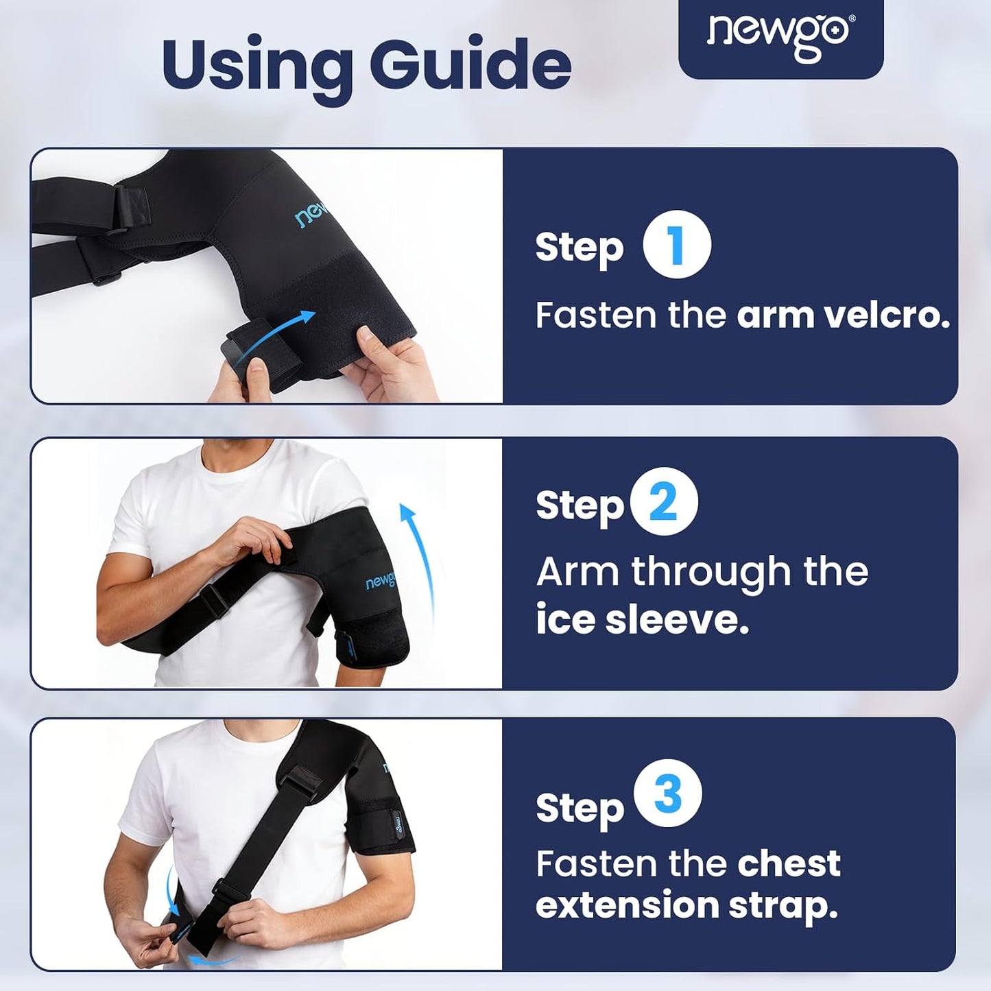 NEWGO Shoulder Ice Pack Wrap - FSA Eligible, Reusable Gel Cold Compression Sleeve for Rotator Cuff, Shoulder Surgery Recovery & Injuries, Tendinitis, Frozen Shoulder - Fits Both Shoulders