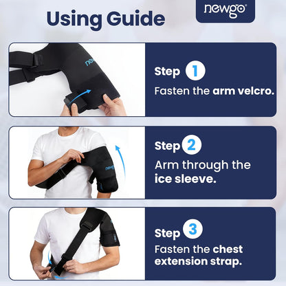 NEWGO Shoulder Ice Pack Wrap - FSA Eligible, Reusable Gel Cold Compression Sleeve for Rotator Cuff, Shoulder Surgery Recovery & Injuries, Tendinitis, Frozen Shoulder - Fits Both Shoulders