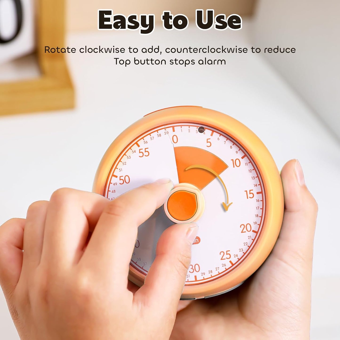 Visual Timer for Kids 60-Minute Countdown Timer with Optional Alarm, Focus Tool for ADHD & Autism, Time Management for Homework, Chores, Office, Kitchen, Teaching & Study Routines (Pink)