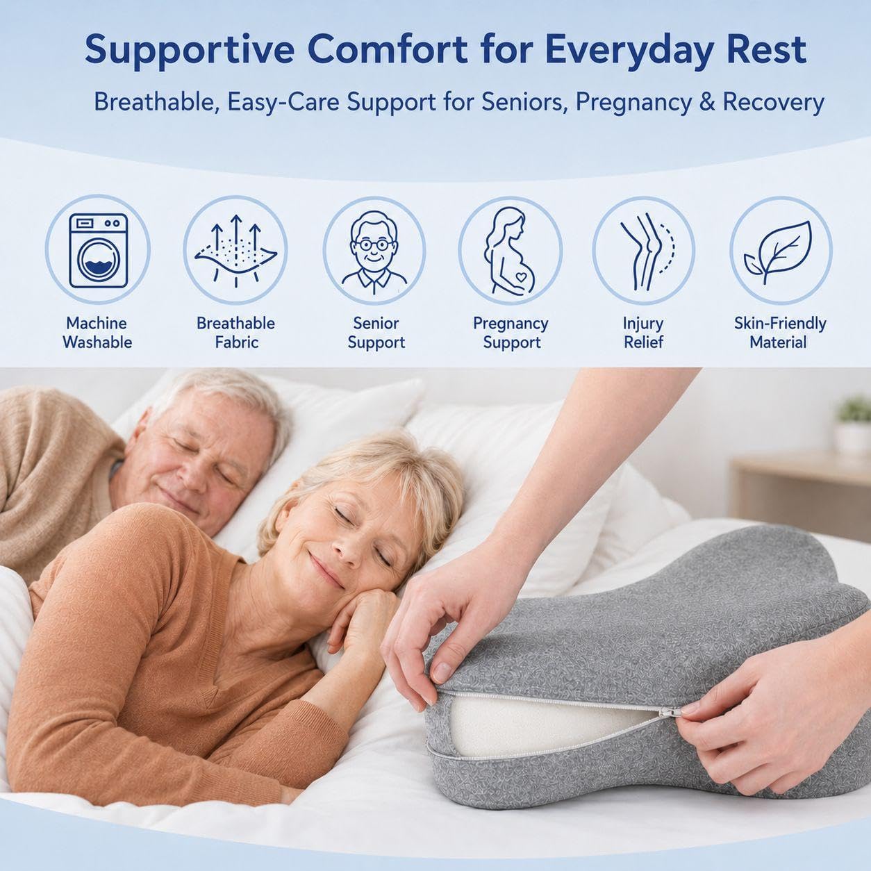 UJPFEO Knee Pillow for Side Sleepers,Leg Pillows for Sciatica,Knees,Hips,Joints Between Legs,Back Pain Relief When Side Sleeping Spine Alignment Support for Knee Surgery Recovery