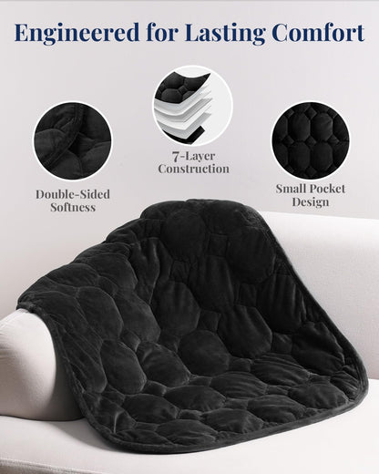 Kivik Weighted Lap Blanket, 7 lbs Weighted Lap Pad for Adults, Small Travel Weighted Blanket for Relaxation, Portable & Breathable, Grey, 24"x29"