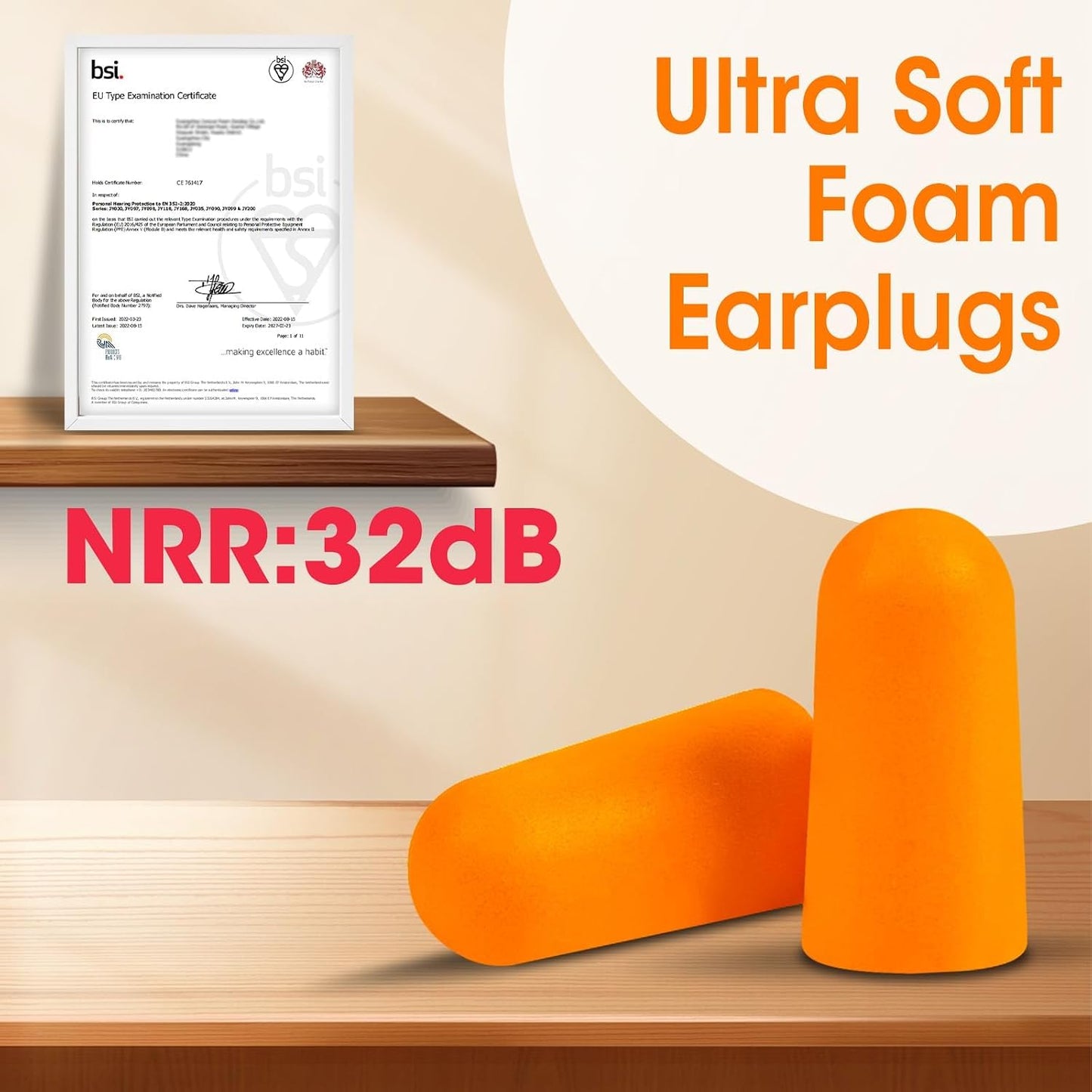 AZEN 100 Pairs Ear Plugs Bulk, NRR 32dB Soft Foam Ear Plugs for Sleeping Noise Cancelling, Earplugs for Concerts Shooting Swimming Noise Reduction (Lake Blue)