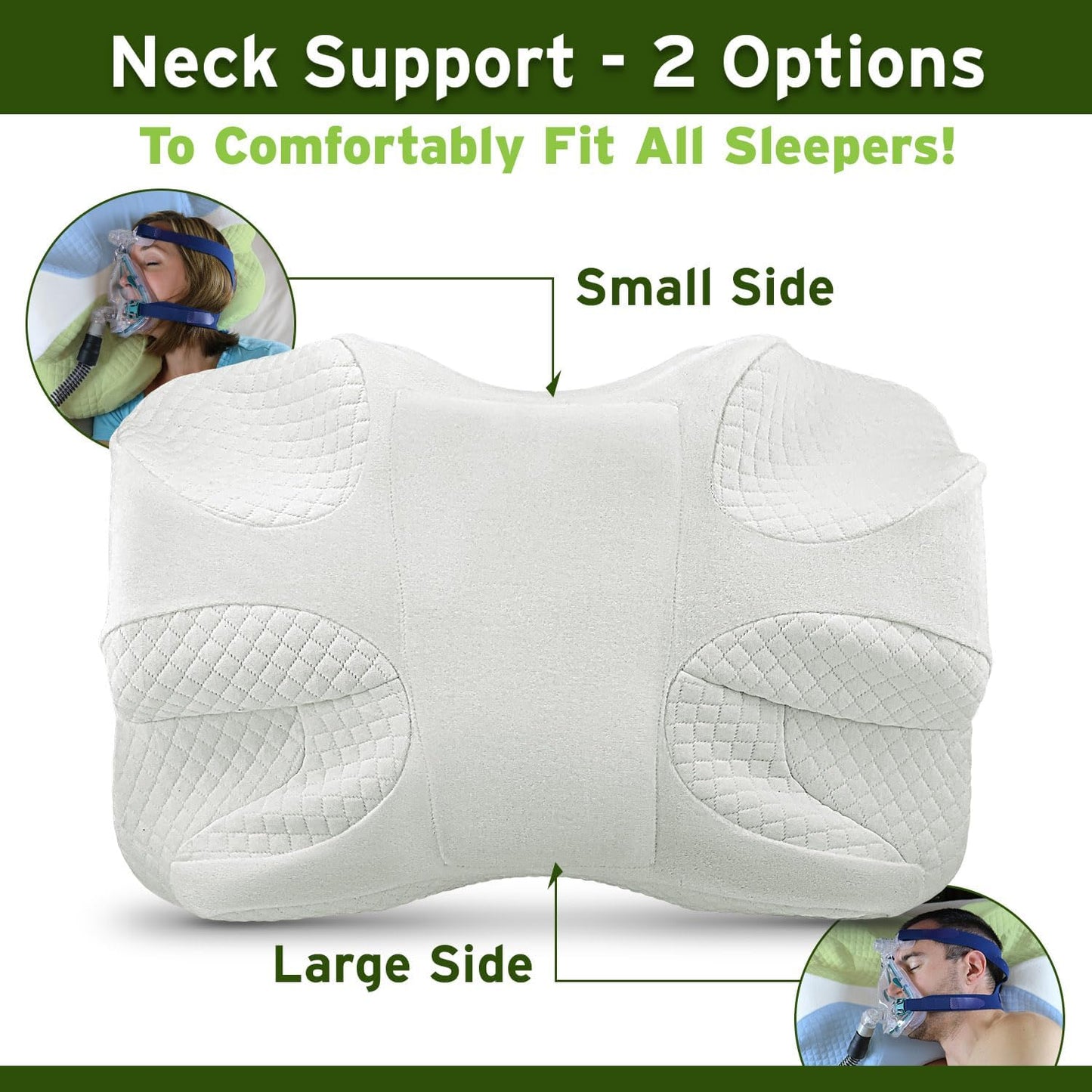EnduriMed CPAP Pillow for Side Sleeping - Adjustable Memory Foam CPAP Pillows for Side & Back Sleepers - Eligible for Better Sleep with CPAP Machine