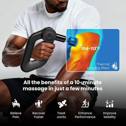 BOB AND BRAD D6 Pro Plus Massage Gun with Heat, Deep Tissue Percussion with 16mm Amplitude, Professional Muscle Massager Gun for Athletes, Quiet Electric Handheld Massager