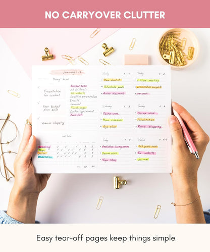 Lamare Weekly Planner Notepad – Premium Undated Weekly To Do List Notepad