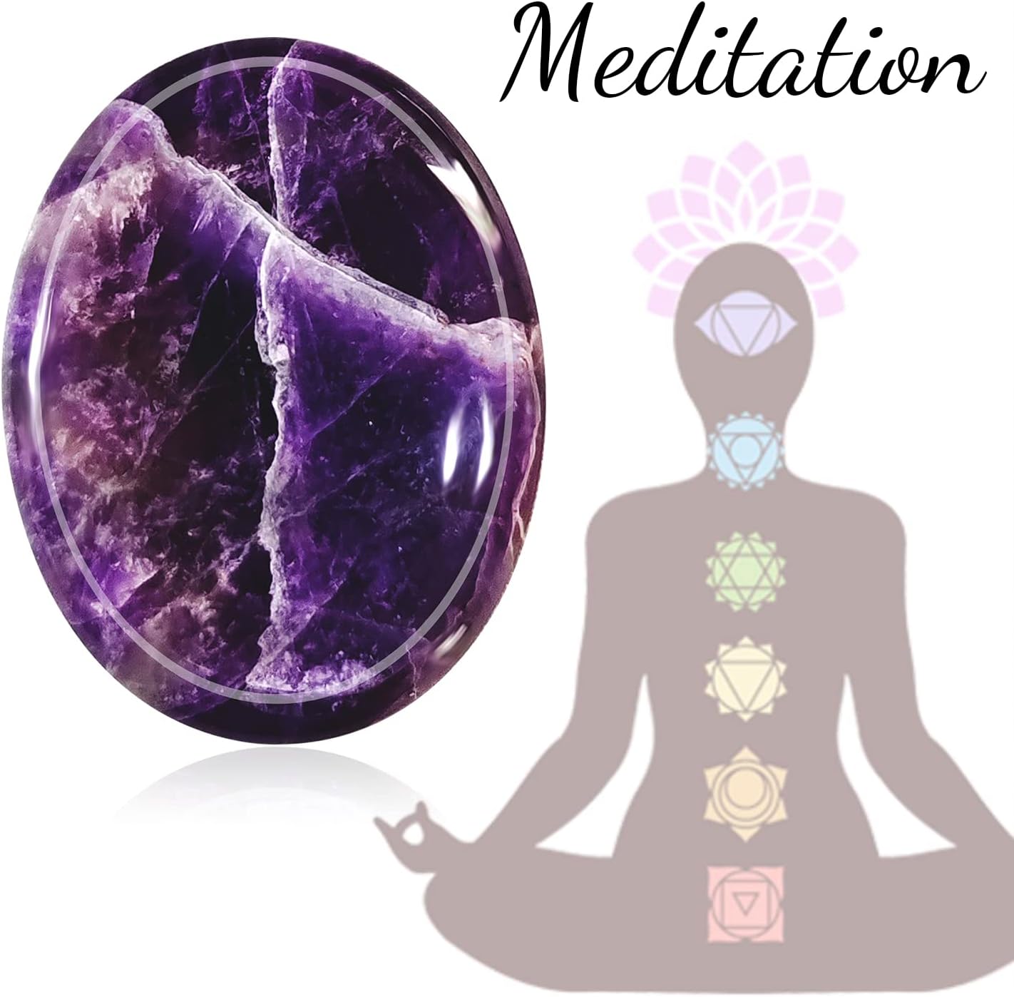 Mix 4pcs Worry Stone for Anxiety, Carved Pocket Thumb Palm Gemstone Natural Chakra Reiki Healing Crystals Therapy for Energy Yoga and Decoration (Mix 4pcs)