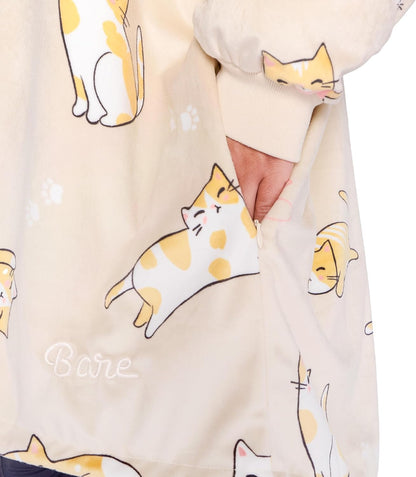 Bare Home Wearable Blanket Hoodie - Soft Plush Sherpa - Warm and Cozy - Oversized Wearable Blanket
