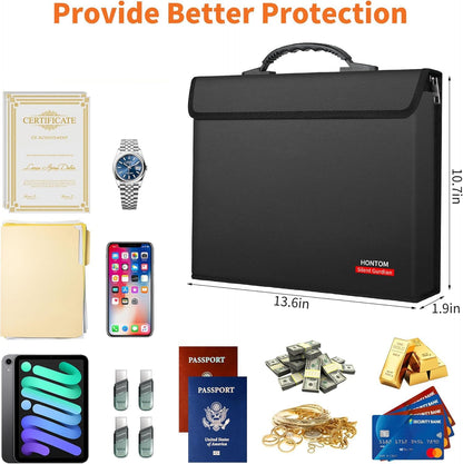 Hontom 6400℉ Fireproof Document Bag with 2 Pockets