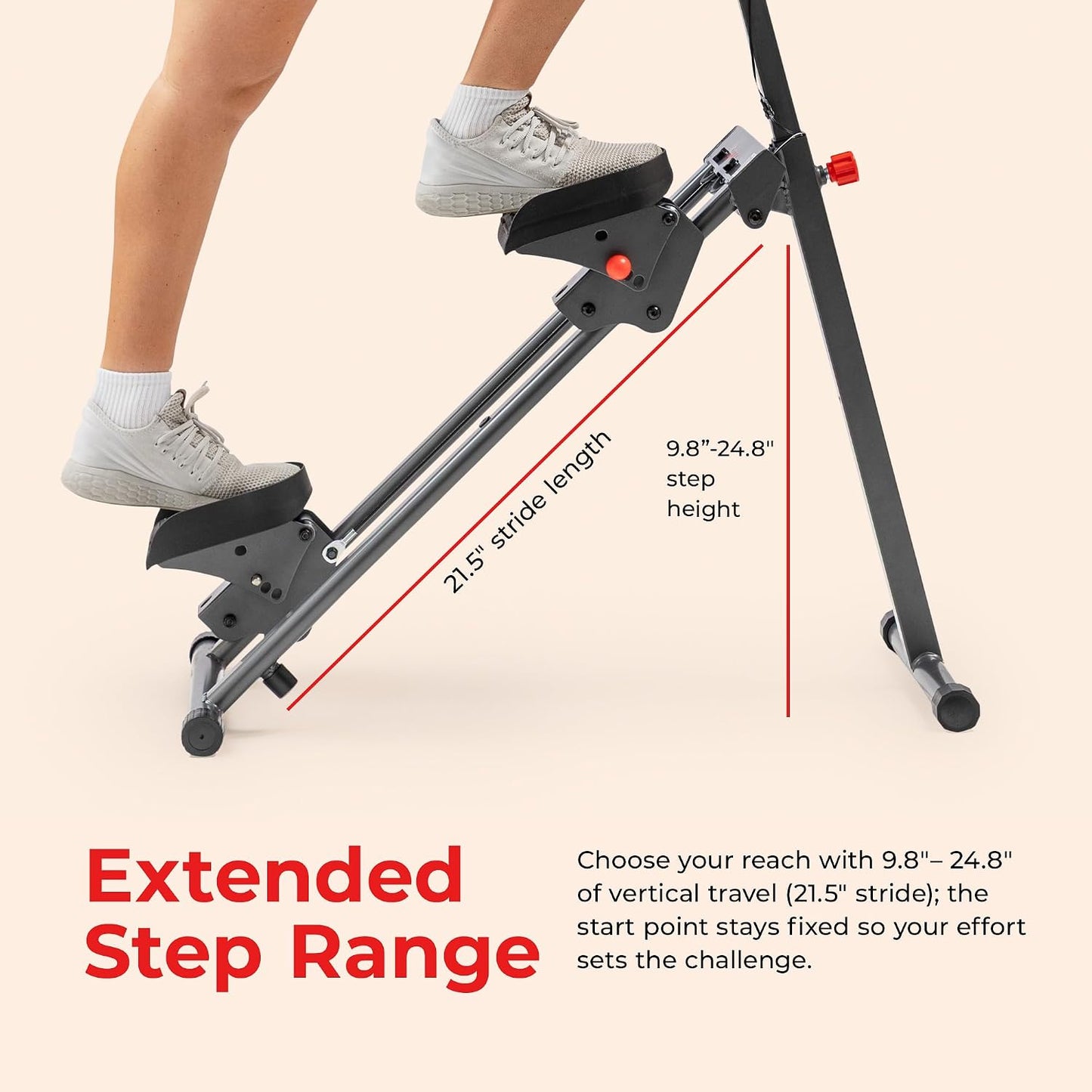 Sunny Health & Fitness Stair Stepper & Climber Exercise Equipment for Home Workout, Compact Cardio Training Machine