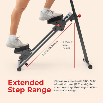 Sunny Health & Fitness Foldable Stair Climber with Extended Step Range
