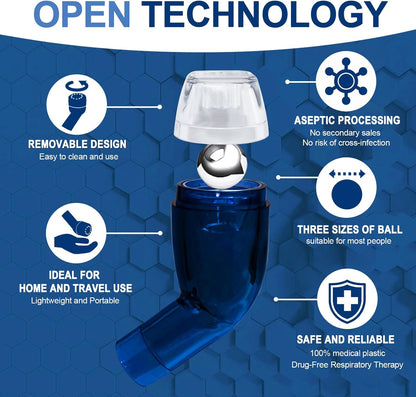 Flutter Valve Breathing Exercise Device for Lungs, Portable Lung Exerciser & Mucus Clearance Device, Adjustable Resistance for Mucus Removal