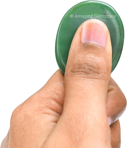 Amazing Gemstone Labradorite Thumb Worry Stone, Anxiety Stone, Healing Crystals - Piedra Crystal Fidget for Gift, Meditation, Calming, Relaxation, Stress Relief - Colors A