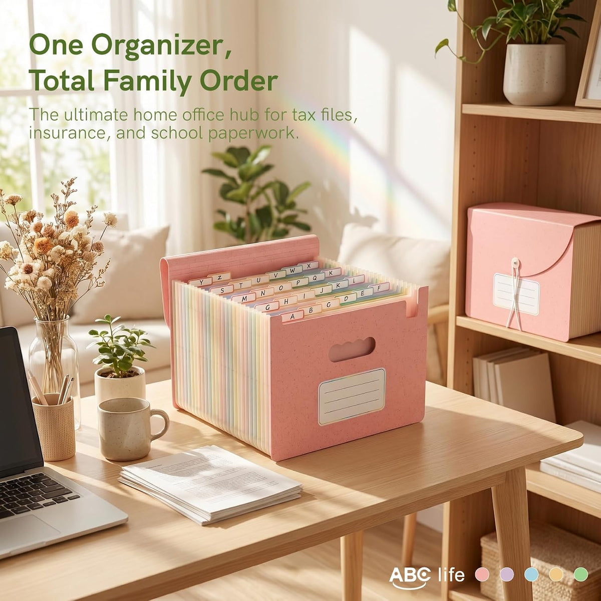 ABC life 26 Pockets Accordion File Organizer, Expanding File Folders