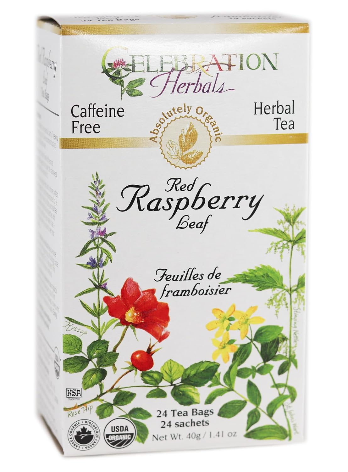 Celebration HERBALS Red Raspberry Leaf Tea Organic 24 Bag, 0.02 Pound