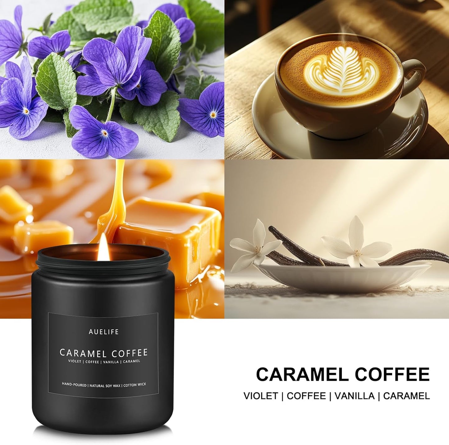 Scented Candles Set | Men Candle Set, Scented Candles for Home, Gifts for Men Aromatherapy Gift Set - 4 Pack Manly Gifts for Dad Fathers Day, Soy Candle of Leather/Smoke & Vanilla/Oak/Lavender