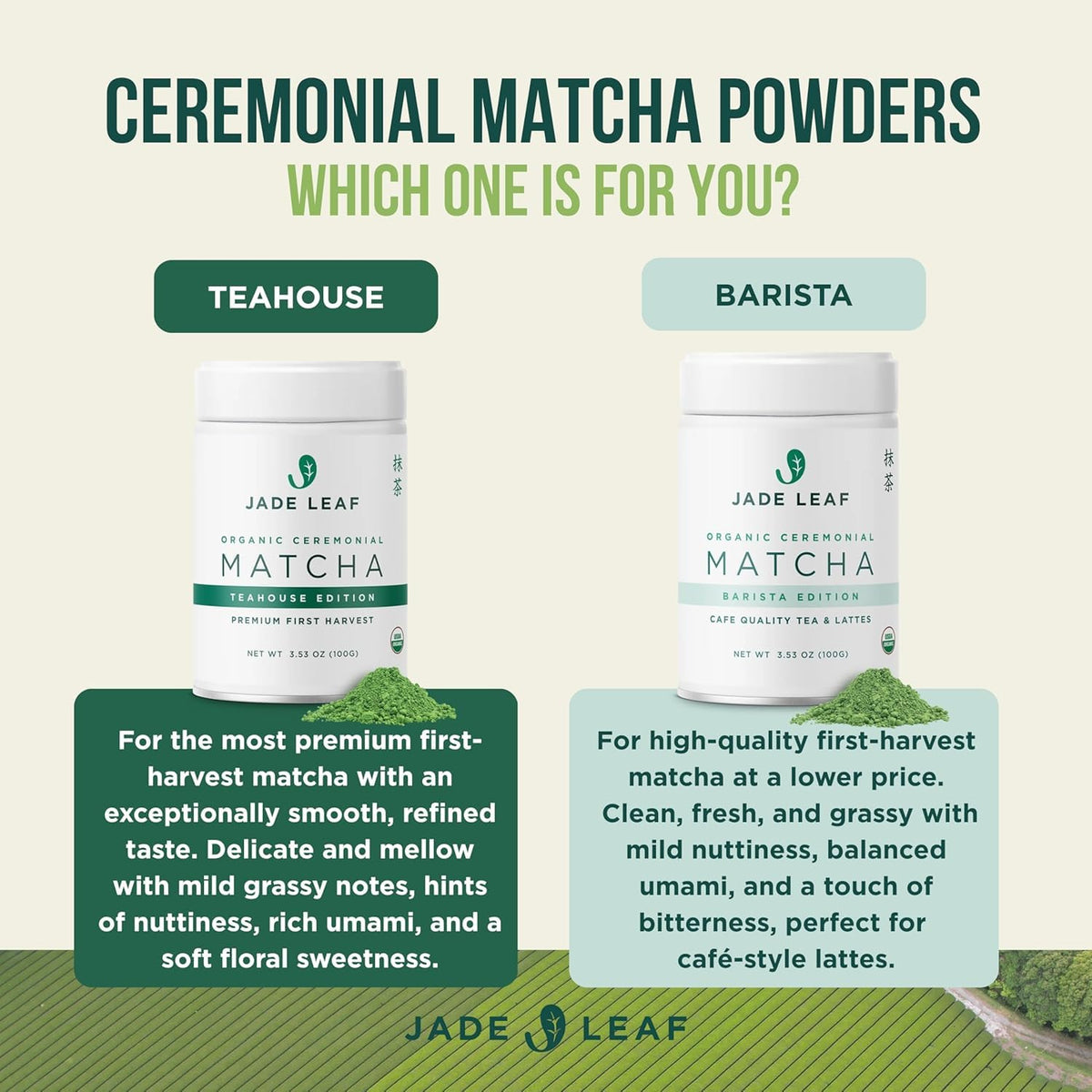 Jade Leaf Matcha Powder, Organic Culinary Grade, 30g / 1.06oz