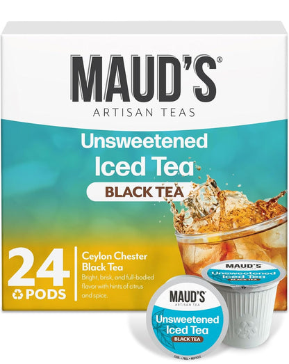 Maud's Organic Chamomile Lavender Tea Pods, 24 ct, Single Serve Pods – 100% Gourmet Blended Tea Leaves, Compatible with Keurig K Cups Maker