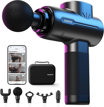 RENPHO Active+ Massage Gun, App-Controlled Guided Courses, Bluetooth
