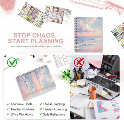 Planner 2026-2027, Weekly and Monthly Calendar Planner, JUL 2026 - JUN 2027 | A5(6.3'' x 8.5''), Hardcover, Agenda Book, Sprial Bound, Inner Pocket, Office and School Use