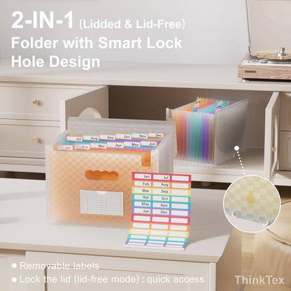 ThinkTex Accordion File Organizer, 12 - Pocket Expanding File Folders