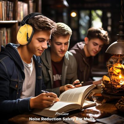 ProCase NRR 28dB Noise Reduction Ear Muffs, Foldable Adjustable Passive Noise Cancelling Headphones for Adults Kids Autism, Hearing Protection for Shooting, Construction, Mowing, Studying -Black - Colors A