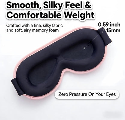 3D Weighted Cooling Gel Eye Mask for Sleeping, FSA Eligible Items HSA, 6oz Gel-Weighted Sleep Mask, 100% Blackout, Gentle Pressure & Cold Relief for Migraine, Ice Cold Mask for Travel Essentials