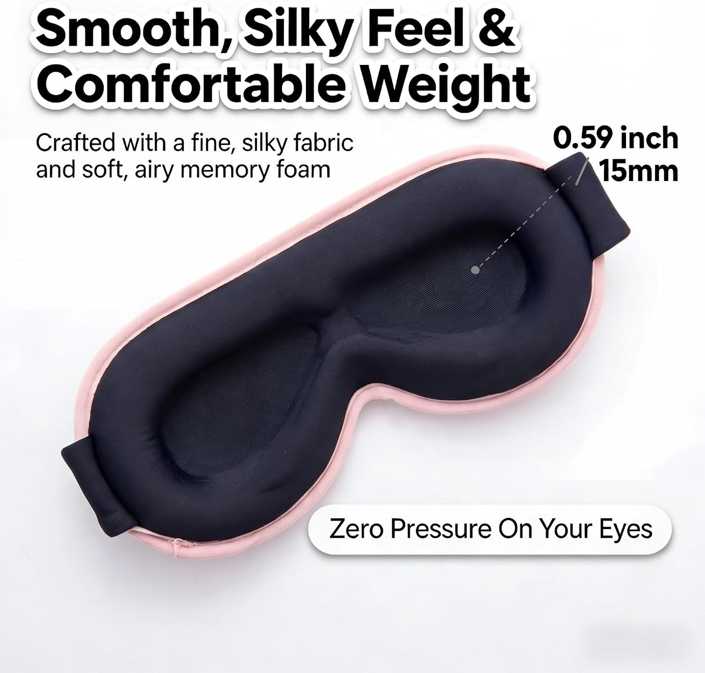 3D Cooling Gel Weighted Eye Mask for Sleeping, 100% Blackout Sleep Mask