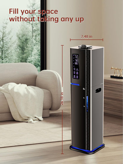 2.64Gal Humidifiers for Bedroom, Warm and Cool Mist up to 500ft², Top Fill Diffuser Ambient Light, 3 Mist Modes, 24H Timer, 35dB Quiet Humidifier for Large Room Home Office Plants