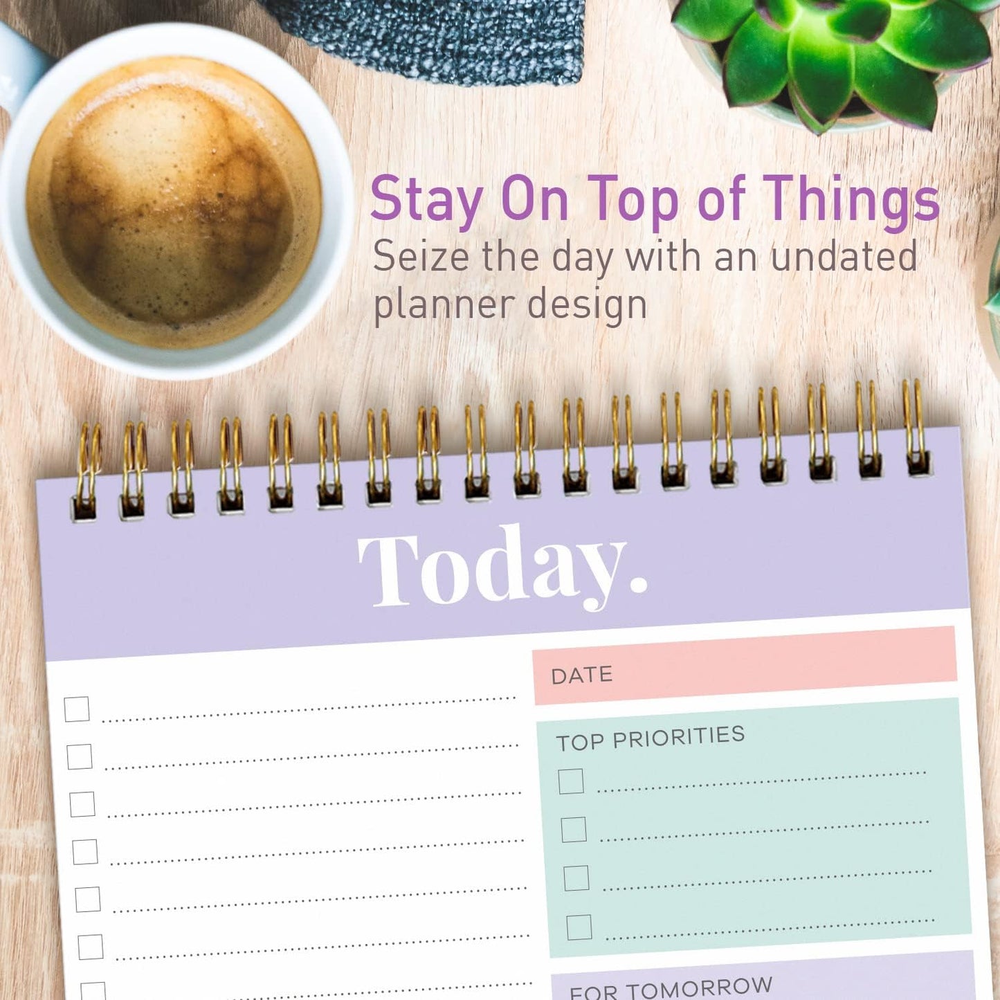 Sweetzer & Orange Daily & Weekly To Do List Notepad – Undated Work Planner & Organizer with Wish List Section, 52-Sheet Coiled Task Pad for Productivity – SET OF 4 To Do List Notebook for Work