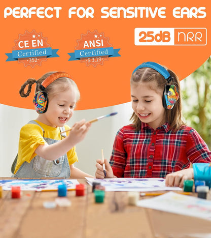 PROHEAR 032 Kids Ear Protection – Ear Muffs for Noise Reduction, 25NRR Noise Cancelling Headphones for Kids,Toddlers, Autism, Sensory Use, Hearing Protection – Orange