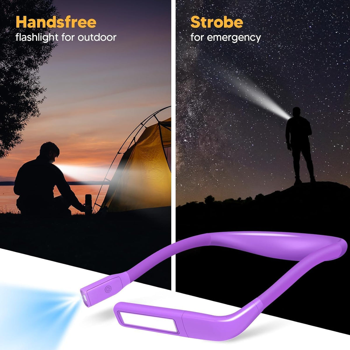 Reading Light, Rechargeable Neck Light, Stepless Dimming Book Light