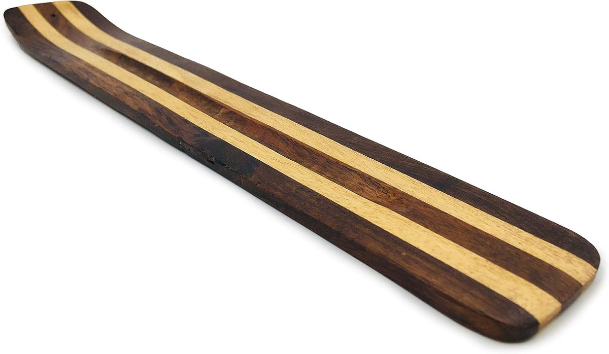 Moon and Stars Incense Holder - Wooden Ash Catcher with Celestial Design for Single Incense Sticks - Meditation Accessories, Spiritual Decor, Home Fragrance, Room Decor (10 Inches Long)