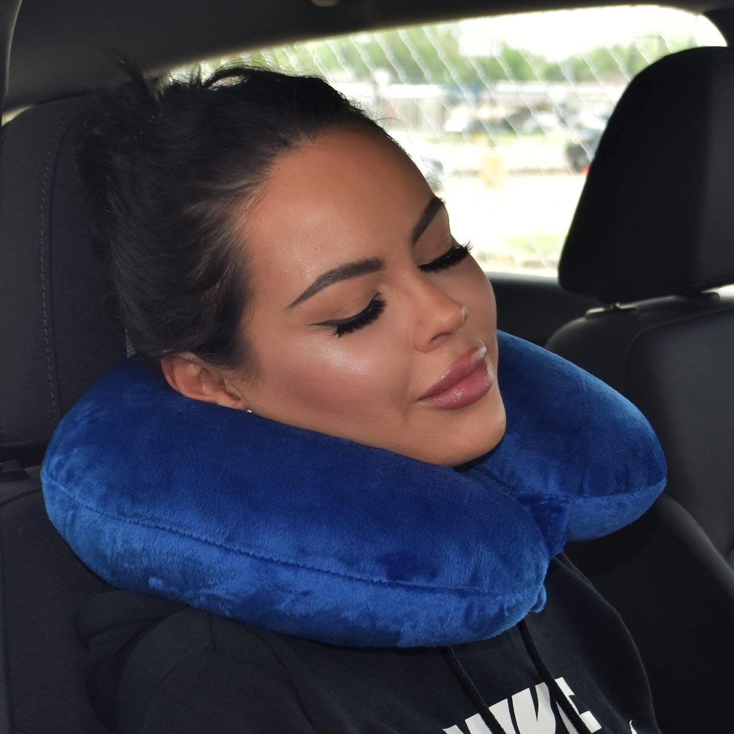 Wolf Essentials Adult Cozy Soft Microfiber Neck Pillow for Travel – Compact, Machine Washable - Perfect for Airplane, Car, or Home Use - Filled and Finished in The USA – Charcoal
