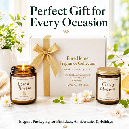 Soy Candles Set of 4, 9oz Natural Soy Wax Aromatherapy Candles, Home Scented Candles with 4 Scents (Lavender, Amber Sandalwood, White Sage, Coconut Vanilla), Gifts for Mom, Women, Relaxation, Yoga