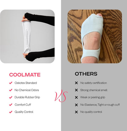 COOLMATE Pilates Socks with Grips for Women, Yoga Socks, Crew Non Slip Women for Barre, Pilates Gifts for Women - Colors B