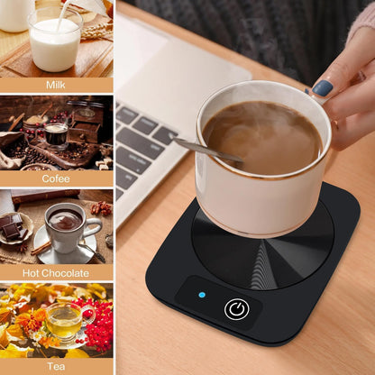 Candle Warmer & Coffee Mug Warmer, Electric Coffee Warmer with Aluminum Metal Panel, 131℉ Beverages Coffee Warmer for Heating Candle, Coffee, Milk, Tea, Cocoa, Gifts for Coffee Lovers