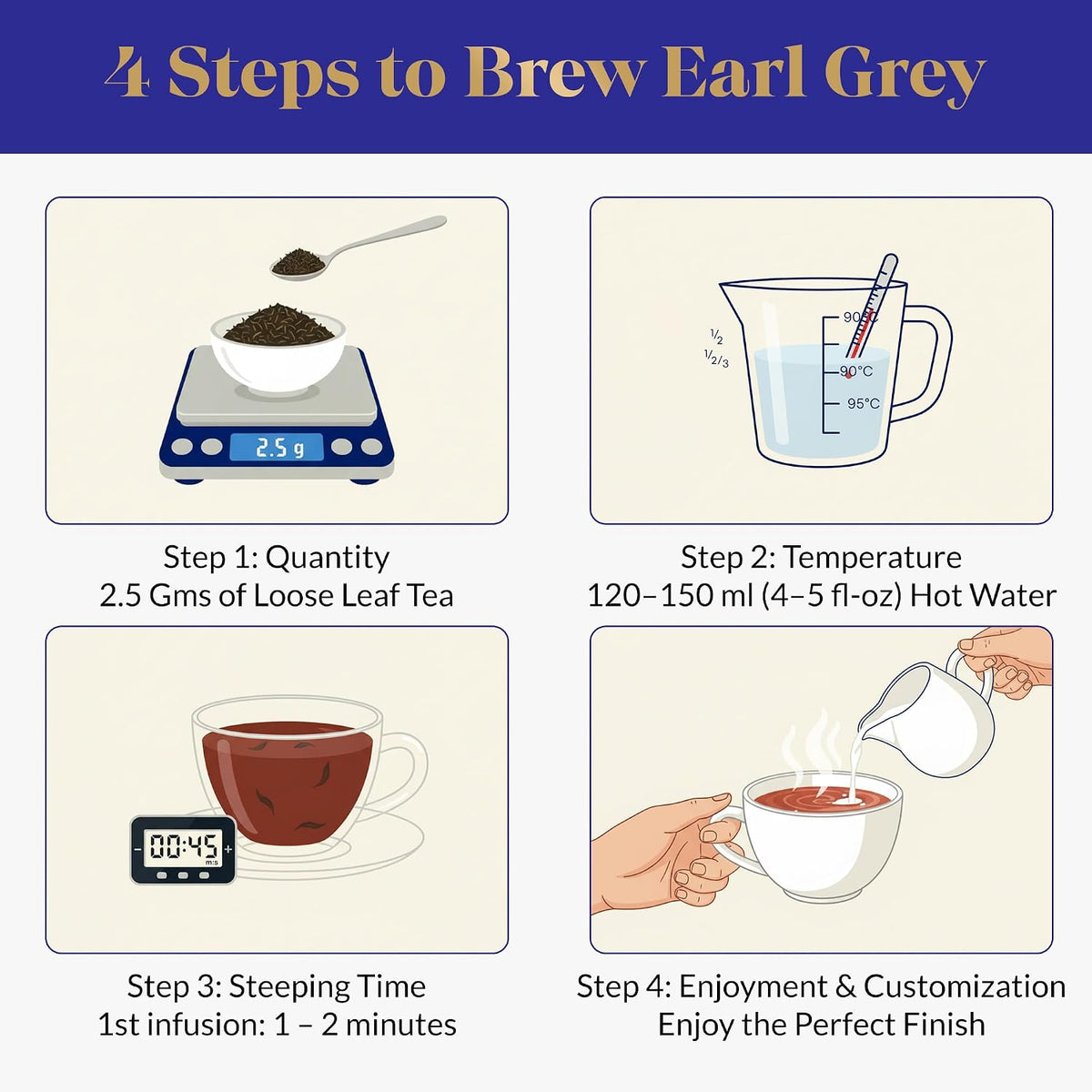 Fragrant Tales Earl Grey | 1LB (454g) | Loose Leaf Black Tea | Premium Ceylon Tea with Natural Bergamot Aroma & Blue Cornflower Petals | Strong, Smooth Flavor | Bulk Resealable Bag