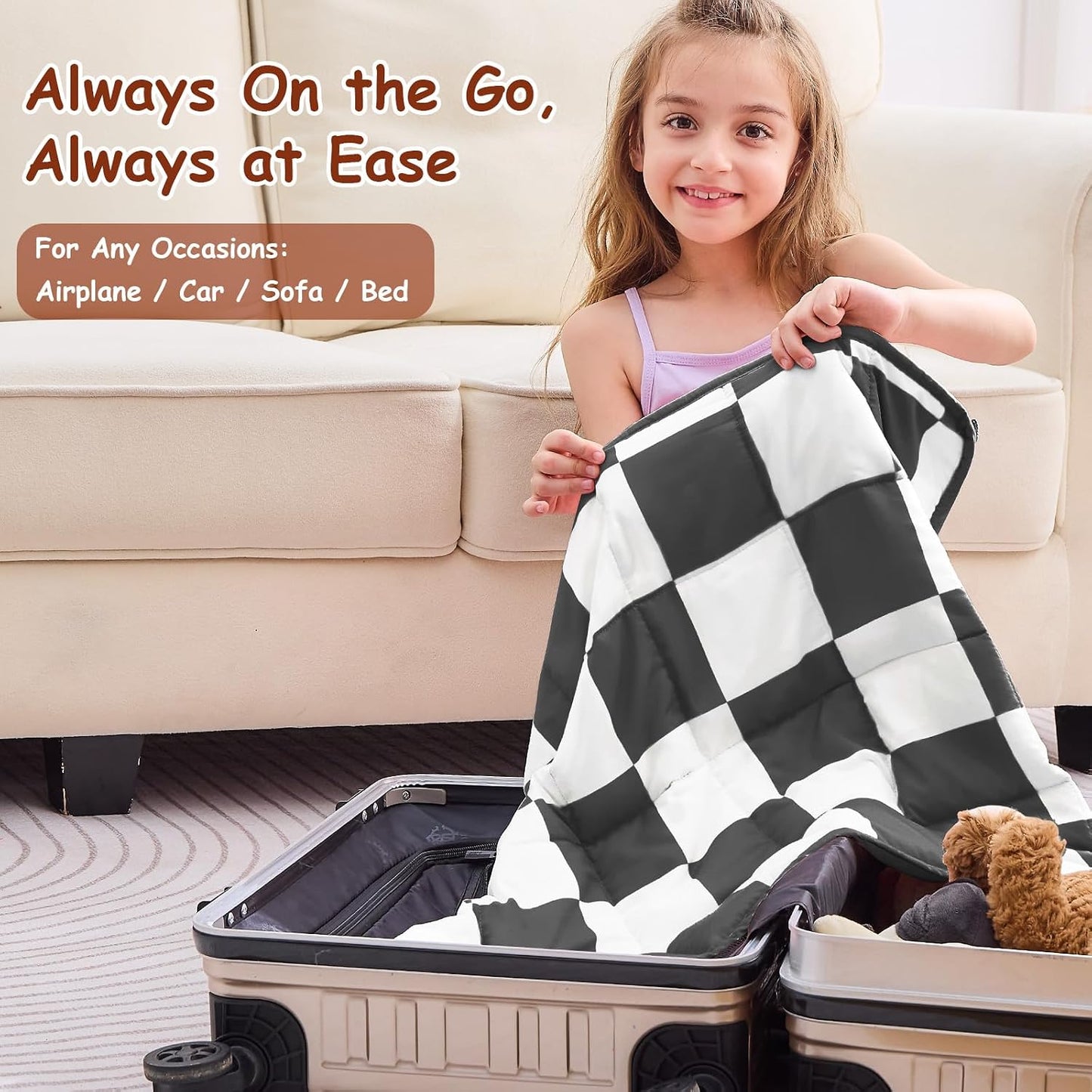 yescool Weighted Lap Pad 2 Pounds Weighted Lap Blanket, Space Plane Small Weighted Blanket, Weighted Throw Blanket Gifts for Travel Indoor Outdoor, 20"x30"