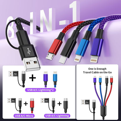 4 in 1 Multi Charging Cable, 5FT Charging Cords for Multiple Devices