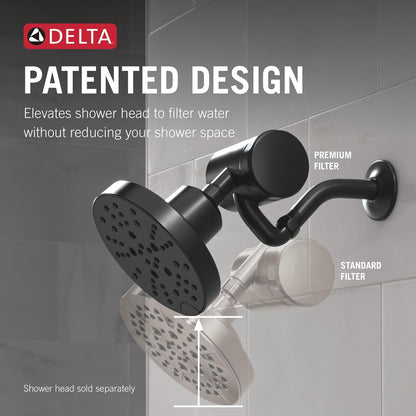 Delta Faucet Clarifi Premium Shower Filter Attachment with Filter, Hard Water Shower Filter, Shower Head Filter, Stainless 5SF100-SS