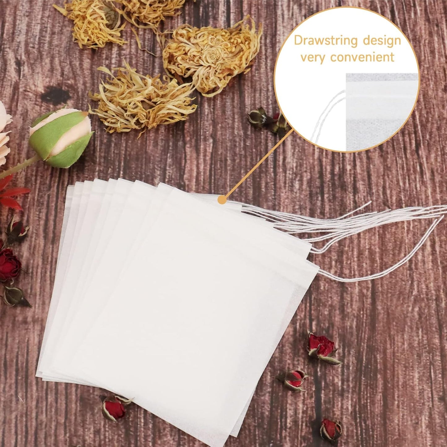 NEPAK 600 Pcs Disposable Tea Bags with Drawstring,Tea Filter Bags,Empty Tea Bags for Loose Leaf Tea(2.36 x 3.15 inch)