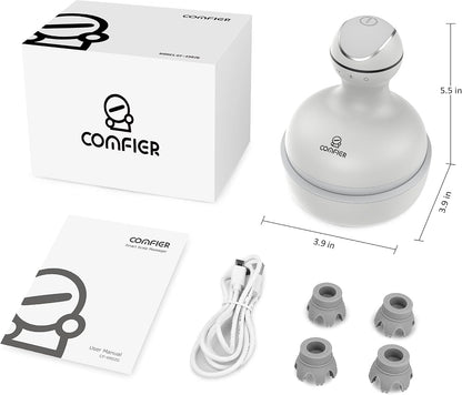 COMFIER Electric Scalp Massager, Waterproof Head Massager with Mutlti-Modes Vibration, Handheld Portable Head Scratcher for Hair Growth, Dog Cat Massager for Deep Clean and Stress Relax