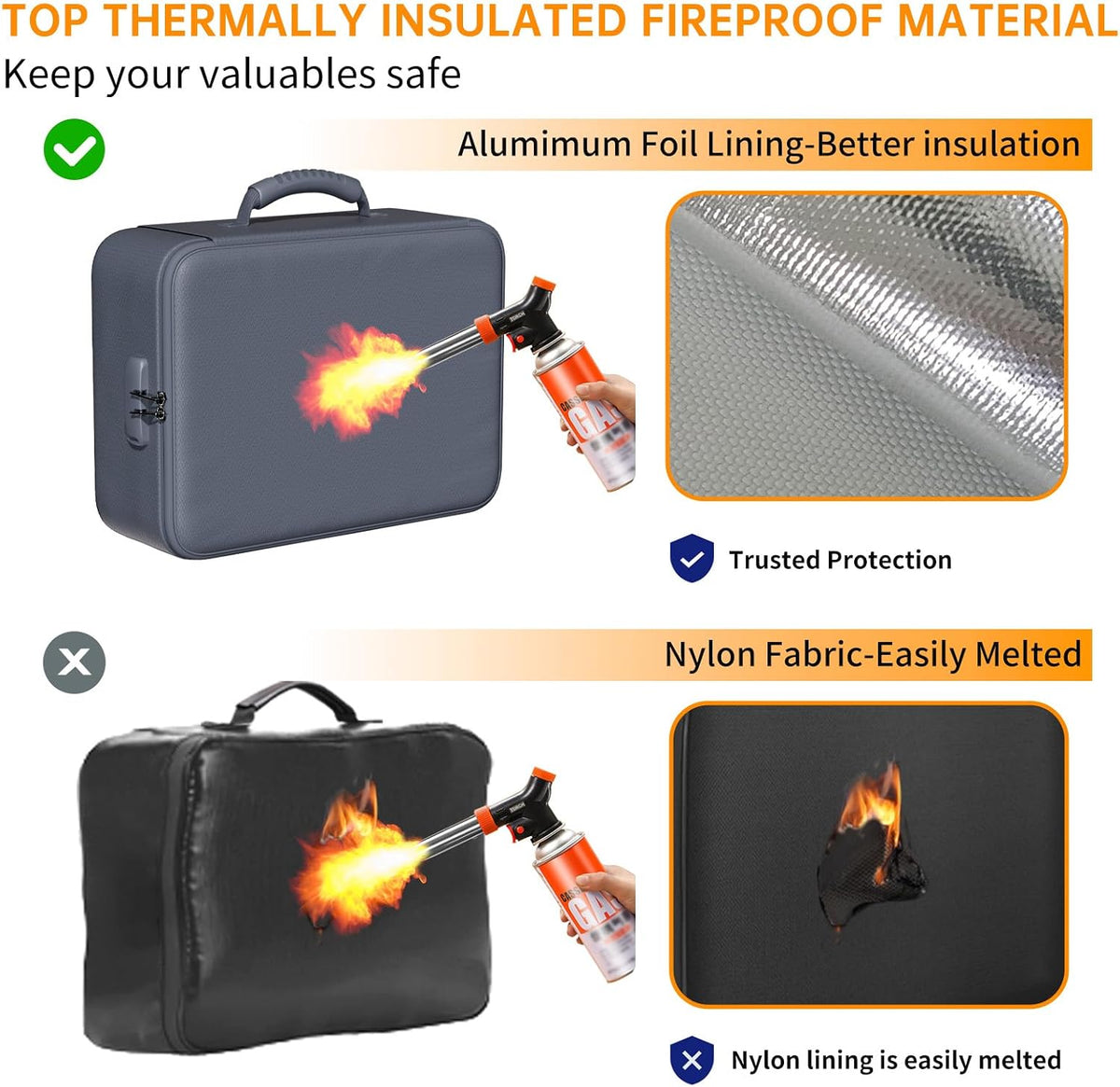 DocSafe 5200°F Fireproof Document Organizer Box with Lock, Heat Insulated