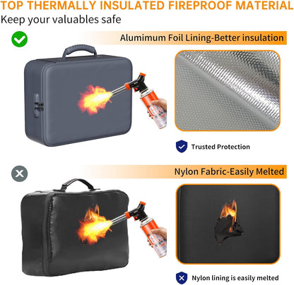 DocSafe 5200°F Fireproof Document Organizer Box with Lock, Heat Insulated